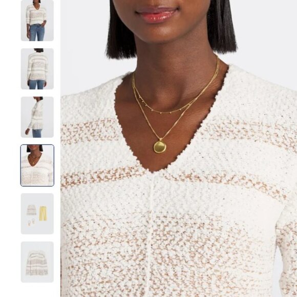 NEW! Mason & Belle Kilah V Neck Sweater - Size Large - Picture 2 of 5